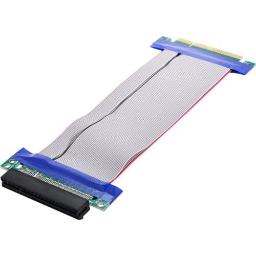Male to Female PCI-E Express 8X to 8x Slot Riser Extender Card Ribbon Flexible Cable 20cm