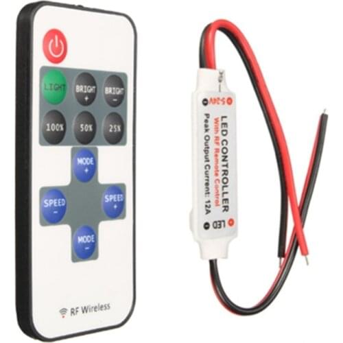 RF Mini Wireless Controller Switch with Remote Switch Mini In-line LED Light Controller/Dimmer DC5-24V 12A Dropshipping