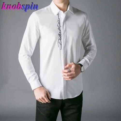Europe Fashion Men Shirt Top Brand Business male dress Shirts Long sleeve Slim Chemise homme High quality Cotton Shirts