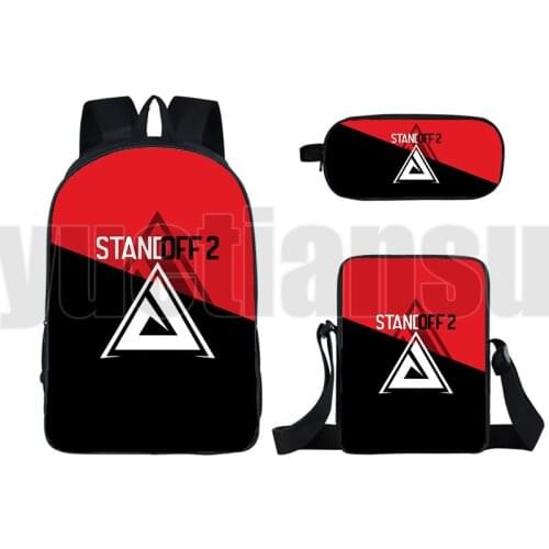3D Print Shooting War Game Standoff 2 Backpack Kids School Bags Boys Girls 3Pcs/Set Laptop Student Book Bag Men Women Travel Bag