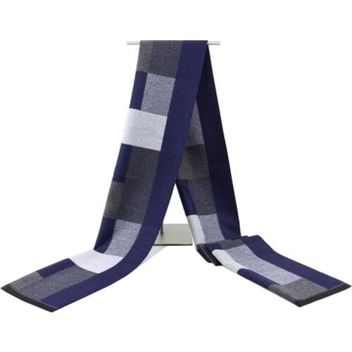 Winter Wool Scarf Double Sides 100% Real Plaid Cashmere Scarf Men Women Luxury Thick Fashion Winter Long Soft Scarves 180x30cm