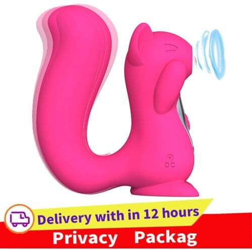 Cute Squirrel Shape Nipple Sucker Vibrator for Women Sex Toys G-Spot Clit Stimulator High Frequency Tongue Erotic Toy for Couple