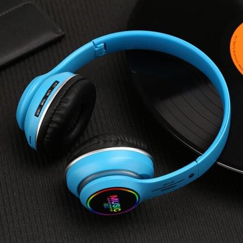 ST-L63 Foldable Wireless Bluetooth 5.0 Stereo Headset with Microphone LED Light