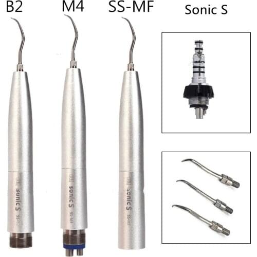 Dental Air Scaler Handpiece Sonic Perio Hygienist Scaling 2 Hole B2 4 Hole M4 with 3 Tips Fit KAVO Dental Tool Lab Equipment