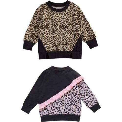 Kids Baby Boy Sweatshirt Autumn Spring Leopard Pullover Casual Long Sleeve Childrens Tops Toddler Boy Clothes Baby Girl Clothes