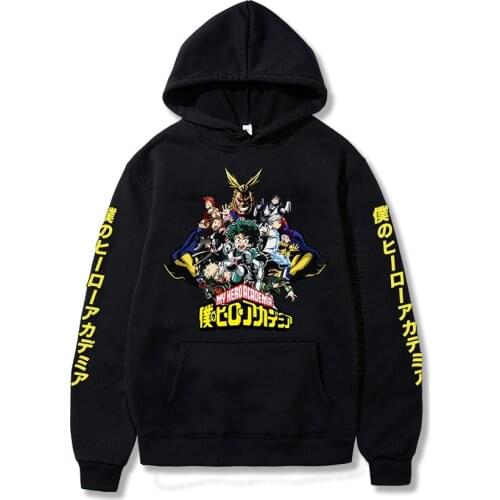Anime Oversized Hoodie Streetwear Women Men My Hero Academia Long-Sleeved Pullover Sweatshirt Streetwear Hoodie