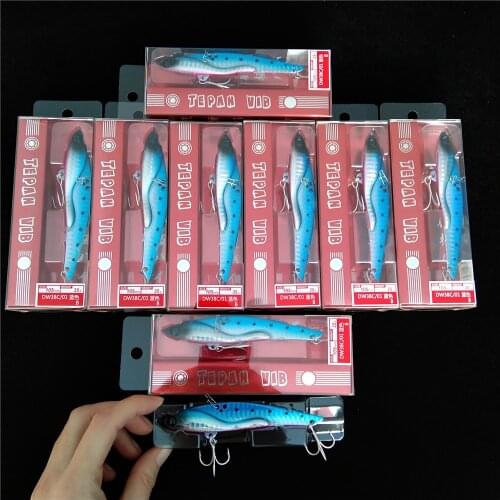 TSURINOYA 9pcs 105mm 35g Long Distance Casting Metal VIB DW38C Winer Ice Jigging Vibration Metal Hard Lure Wobblers Swimbait