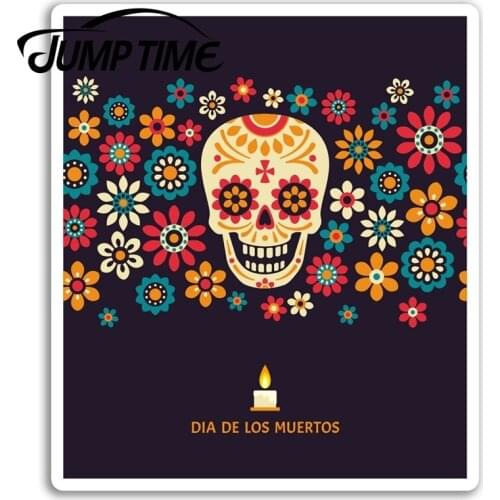 Jump Time for Dia De Los Muertos Vinyl Stickers Sugar Skull Mexico Sticker Car Decal Window Wiper Trunk Car Styling