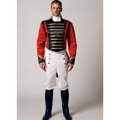 Colonial Military Uniform 17th 18th Century Prince Charming Cosplay Mens Rococo Medieval 18th Century Napoleon Jacket