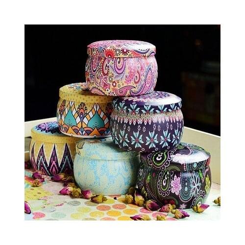 Tinplate Fower Teapot Elendil Bohemia Exotic Mini Portable Tea Small Jar Candle Jar Storage candy Tea Caddies Free Shipping