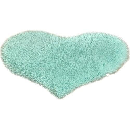 1PC Heart Shaped Floor Mat Water Absorbent Faux Fur Doormat Fluffy Sofa Mat Seat Cushion Bay Window Mat Multi-Use Home Decor