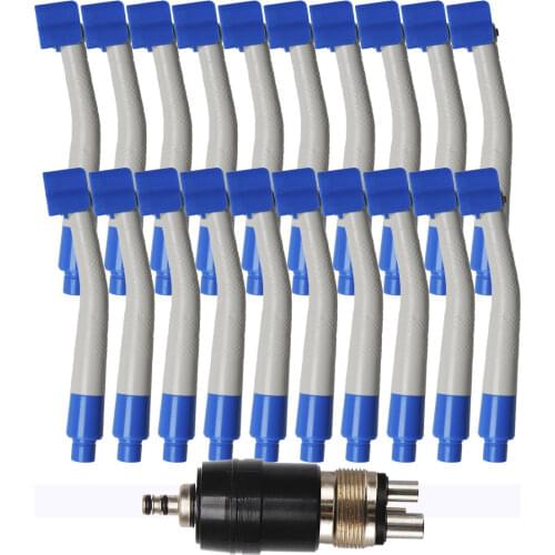 20PCS Dental Disposable High Fast Speed Handpiece Turbine+360 Degree Swivel Quick Coupler Coupling 4Hole