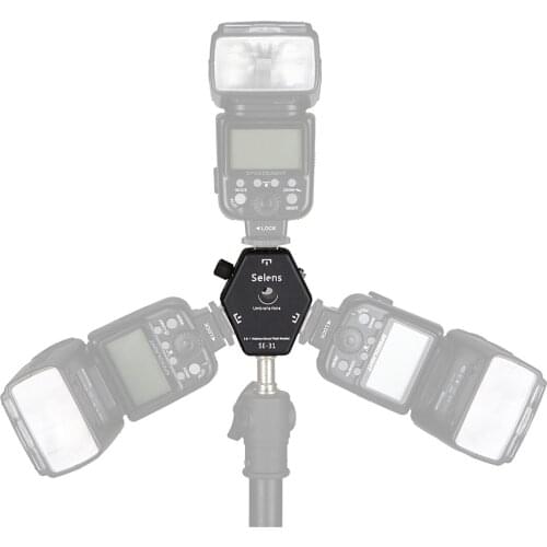 3 in 1 SE-31 Triple Head hot shoe Mount Flash Bracket Adapter Flash Light Bracket Light Stand Umbrella Holder For Speedlight