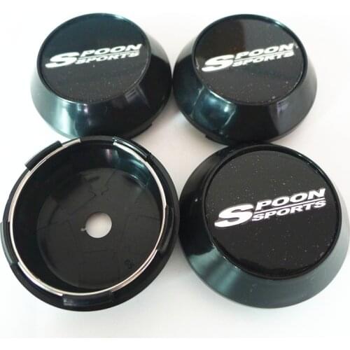 4pcs Spoon Sports Wheel Center Caps Hub 65mm Logo Emblem Badge Rims Cover Car Styling Accessories