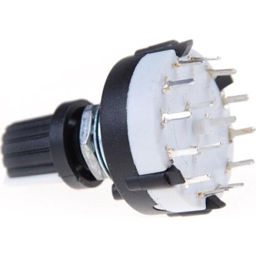 4P3T Single Deck Rotary Switch Band Selector 4 Pole 3 Position With Knob Black