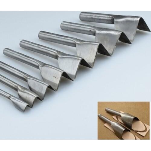 8pcs 10-45MM Leather Craft Tools V Shape Cutter Punch Strap Belt Wallet End For Home Leather Sewing
