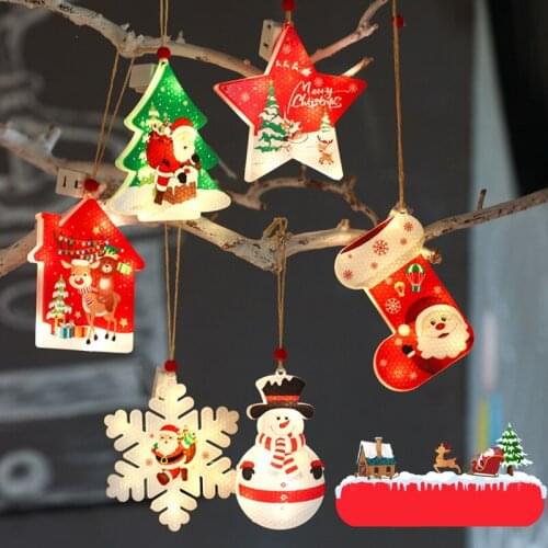 Home Decoration Accessories Christmas Light Decor Hanging Led Santa Tree Decor Festival Themed Night Light For Party Home