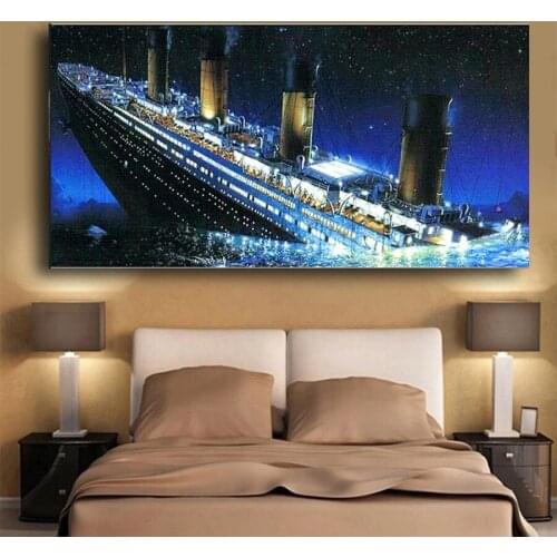 New Full Square Drill 5D DIY AB Diamond Painting "Titanic" 3D Round Scenery Embroidery set Cross Stitch Mosaic Decor gift VIP