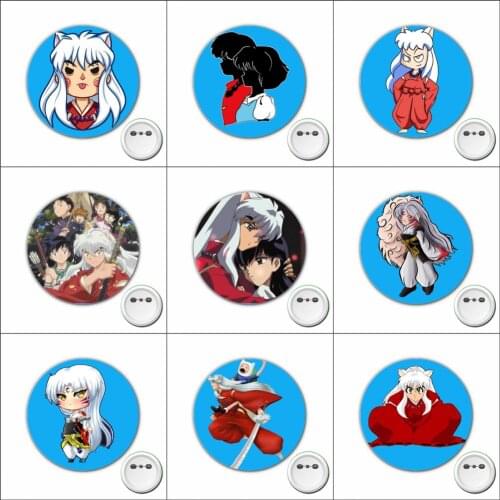 Anime Inuyasha Cosplay Badge Cartoon Pins Brooch for Clothes Accessories Backpacks bags Button Badges 1pcs