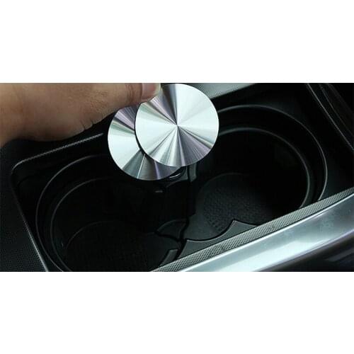 Stainless Steel Car Cup Holder Cover Mat Trim Decoration For Mercedes Benz A B C E CLA GLA GLC Class W204 W205 W212 W213