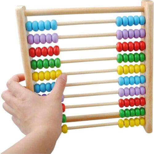 Free Shipping Vertical 10 Grade Computation Frame Abacus Children Teaching Math Toys Montessori Educational Numbers Wooden Toys