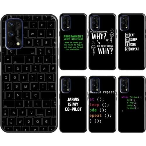 Coding Programmers code Phone Case For Realme C3 C11 C15 C21 6 7 8 Q3 Pro Funda For OnePlus 9R 8T Nord 7 8 9 Pro