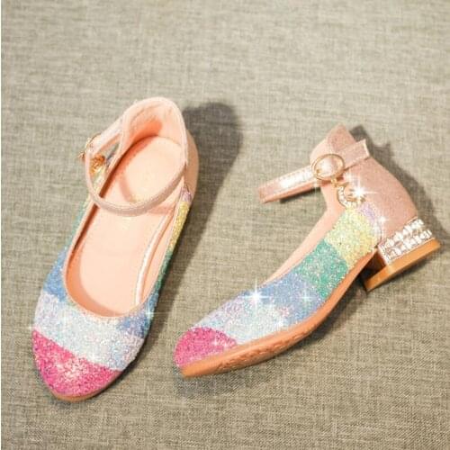 Childrens Sandals Princess Leather Shoes Girls Girls Shoes Glittering Wedding Party Sandalia