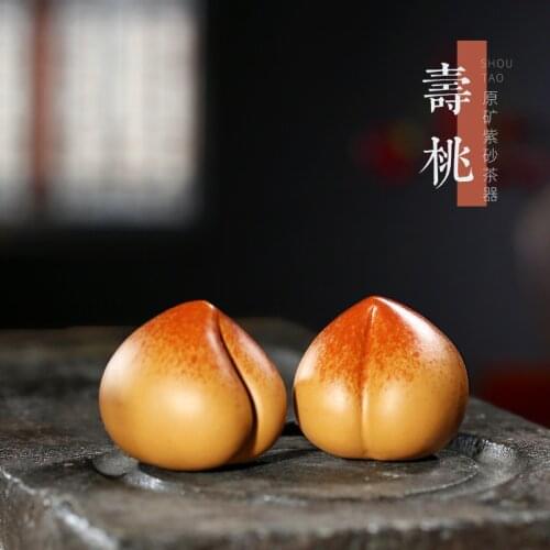Two 】 yixing undressed ore purple peach tea pet lovely place tea tea accessories small model of a single price