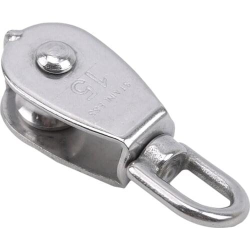 Hot Sale 1Pcs Stainless Steel Pulley Single Wheel Swivel Lifting Rope Pulley Set Bearing Lifting Wheel Tools