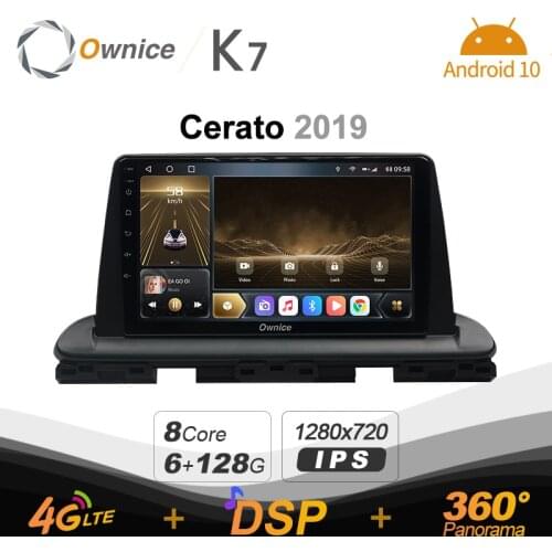 K7 Carplay 2 Din Android 10.0 Car Multimedia radio for Kia Cerato 2019 With 8 Core A75*2+A55*6 Support External Microphone