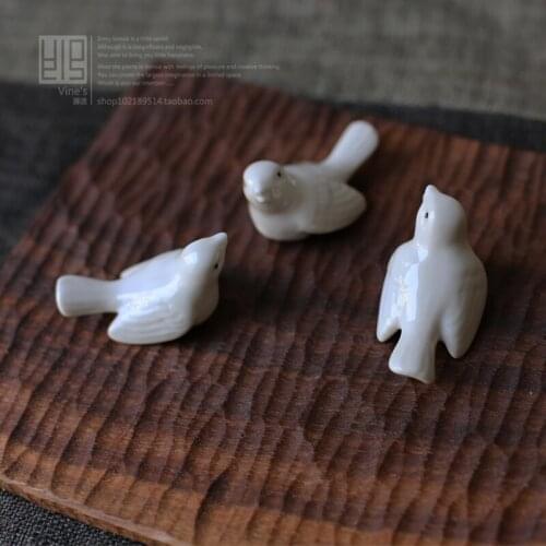 Zakka Birds ceramic crafts desktop decoration kitchen dinnerware cute bird mats rack home decoration