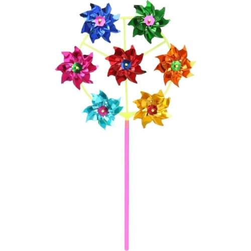 Colorful DIY Sequins Windmill Wind Spinner Home Garden Yard Decoration Kids Toys Y4QA