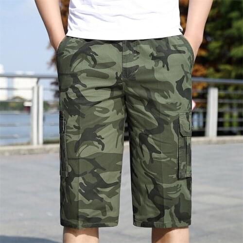 Summer Straight Cargo Shorts Male Sport Casual Half Length New Military Style Camouflage Pants 6XL Loose Mens Shorts Clothing