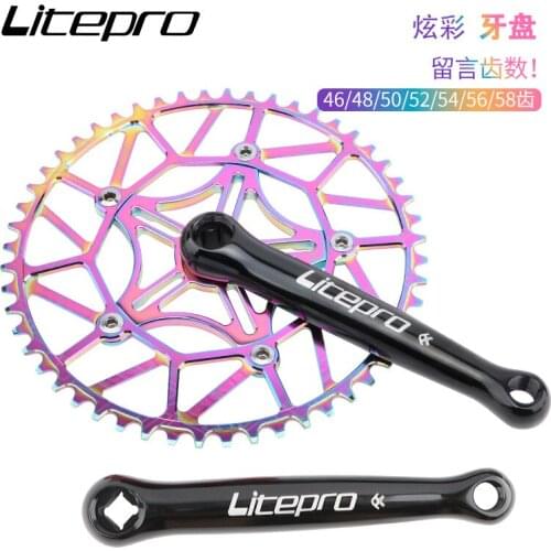 Litepro Crank LP Folding Bicycle Retro Square Hole Crank Bcd130mm Positive and Negative Tooth Plate Single Plate Small Cloth