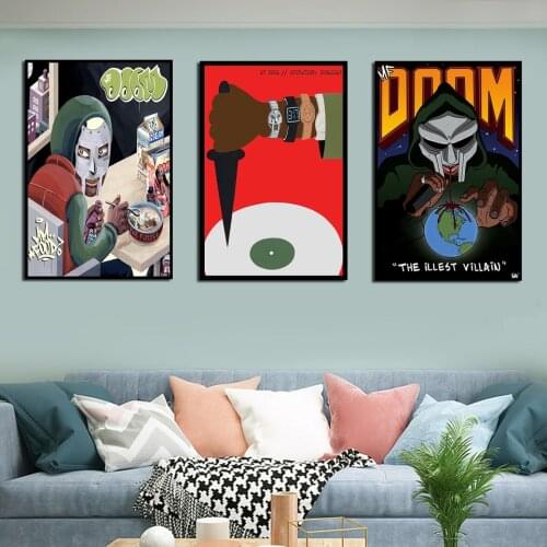 Madvillain MF Doom Madlib Hip Hop Rap Poster Music Album Star Art Canvas Painting Nordic Home Decor