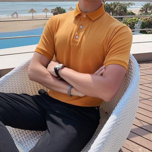 British Style Luxury Brand 8 Colors Solid Mens Polo T Shirt for men Classic Casual Tops Short Sleeves Slim Business Polo Shirts