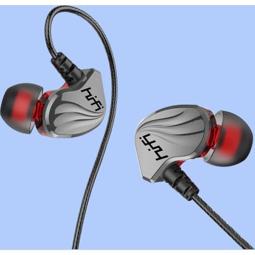 New Balanced Armature Sports Dual Drivers Heavy Bass HIFI 3.5mm Moving Coil Iron in-ear Earphones For Xiaomi Huawei Samsung