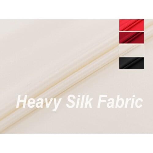 135CM Wide 30MM Solid Color Red White Heavy Silk Fabric for Spring Summer Dress Coat Jacket Pants J101