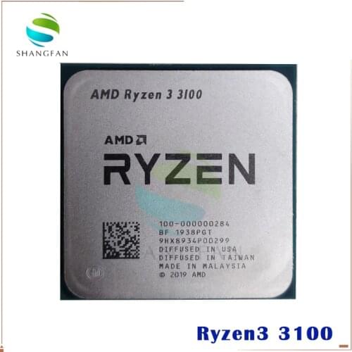 AMD Ryzen 3 3100 R3 3100 3.6 GHz Quad-Core Eight-Thread 65W CPU Processor L3=16M 100-000000184 Socket AM4