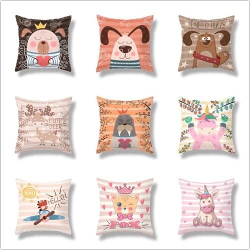 HOT SALES Animal Colorful Cushion Cover Throw Pillow Case for Home Chair Sofa Decoration Square Pillowcases