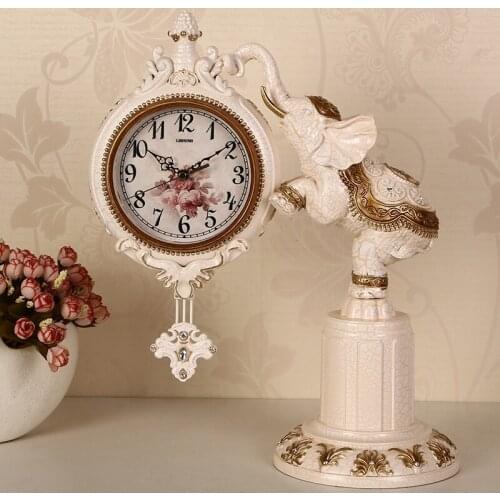 Luxury European Table Clock Creative Vintage Crafts Art Silent Living Room Alarm Clock Desktop Despertador Home Decor New DA60ZZ