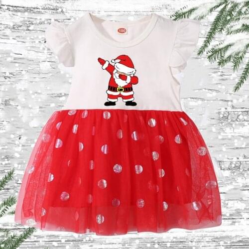 Christmas Girls Dress Outfit Merry Christmas Kid Girls Dresses My 1st Christmas Outfit Red Party Dresses for Girl New Year Xmas