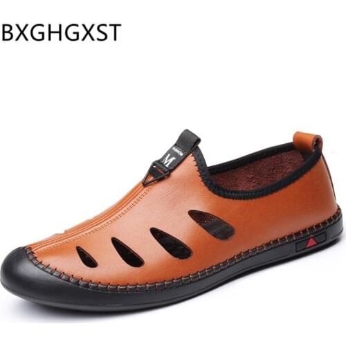 Summer Sandals Men Casual Shoes Fashion Gladiator Beach Mens Sandals Genuine Leather Luxury Loafers Men Sandals 2020 Zapatilla