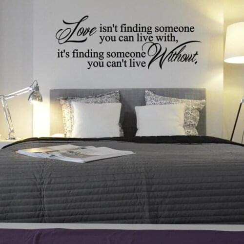 Family Marriage Quote Wall Sticker Love Isn't Finding Someone You Can Live With Custom Love Quote Wall Decal Bedroom Decor C879