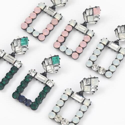 Pauli Manfi 2021 Fashion Simple Metal Acrylic Geometric Square Earrings Girl Popular Creative Party Jewelry Accessories