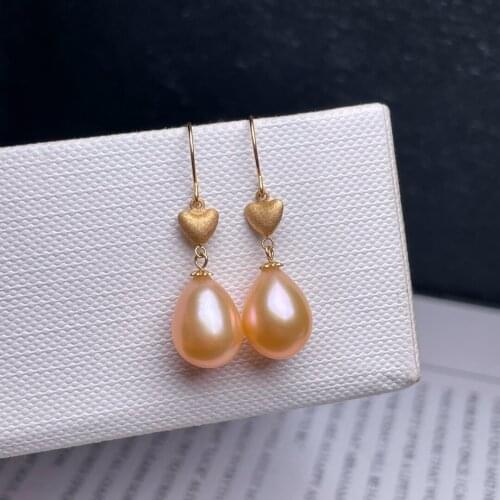 Shilovem 18k yellow Natural freshwater pearls Drop Earrings fine Jewelry women trendy wedding Christmas gift new myme8-922122zz