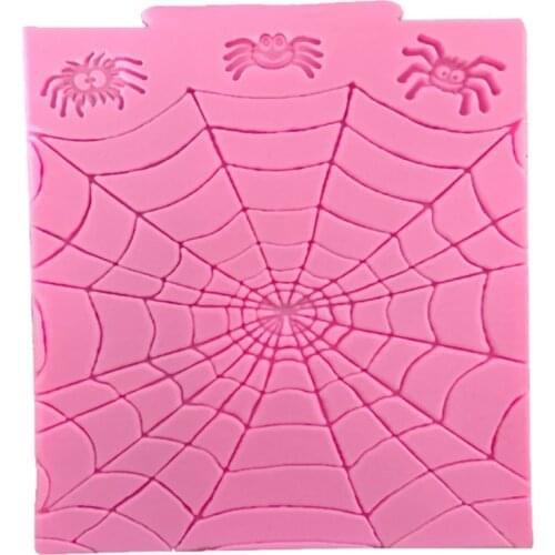 DIY Halloween Spider web Shape Fondant Silicone Mold Chocolate Molds Biscuits Cookies Mould Kitchen Baking Cake Decoration Tools