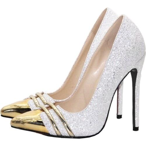 Fashion Pumps Thin High Heels Women Shoes party shoes for woman plus size white color