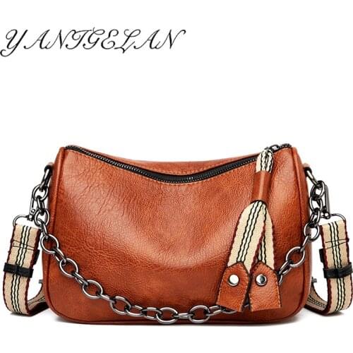 Vintage Luxury Soft High Quality Leather Shoulder Crossbody Pack Designer Handbags For Woman Chain Tote Bags сумка женская 2021