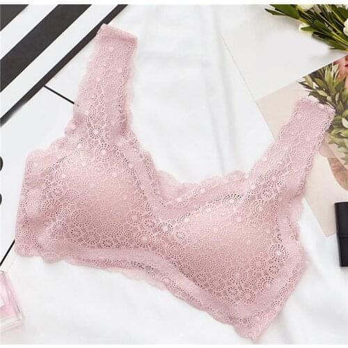 Women Lace Seamless Bra Padded Comfortable Breathable Bralette One Piece Wireless Push-up Brassiere Fashion Lingerie